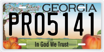 GA license plate PRO5141