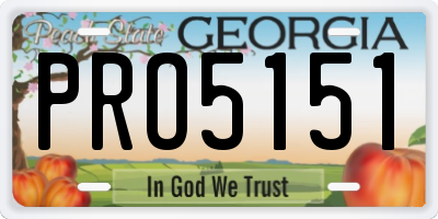 GA license plate PRO5151