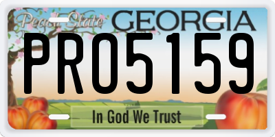 GA license plate PRO5159
