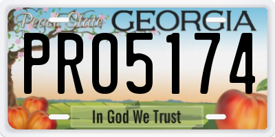 GA license plate PRO5174