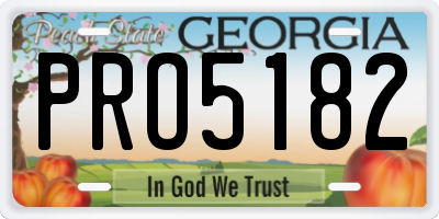 GA license plate PRO5182