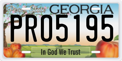 GA license plate PRO5195