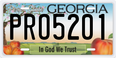 GA license plate PRO5201
