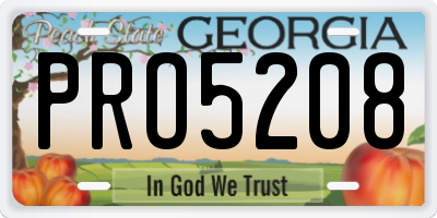 GA license plate PRO5208