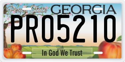GA license plate PRO5210