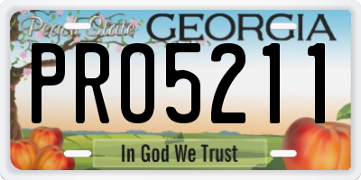 GA license plate PRO5211