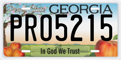 GA license plate PRO5215