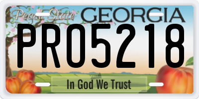 GA license plate PRO5218