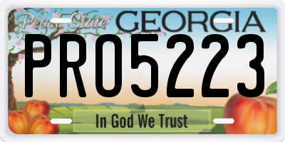 GA license plate PRO5223