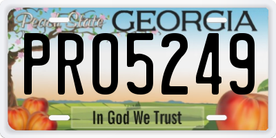 GA license plate PRO5249