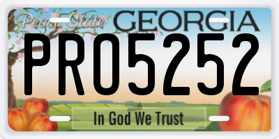 GA license plate PRO5252