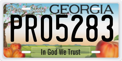 GA license plate PRO5283