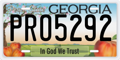 GA license plate PRO5292