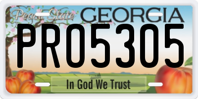 GA license plate PRO5305