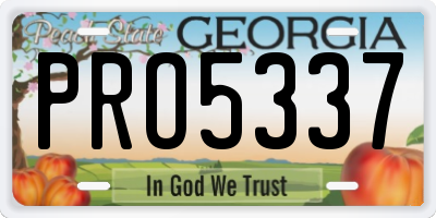 GA license plate PRO5337