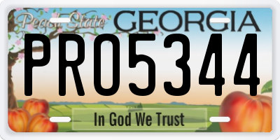 GA license plate PRO5344