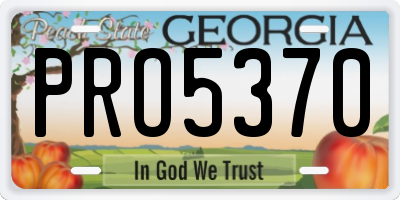 GA license plate PRO5370