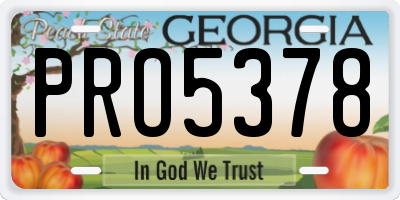 GA license plate PRO5378