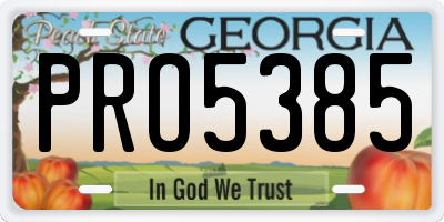 GA license plate PRO5385