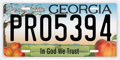 GA license plate PRO5394