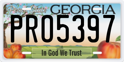 GA license plate PRO5397