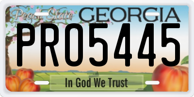 GA license plate PRO5445