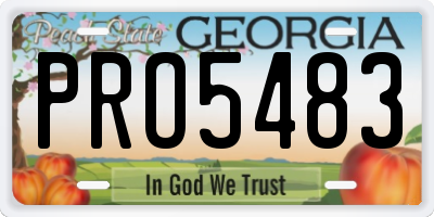 GA license plate PRO5483