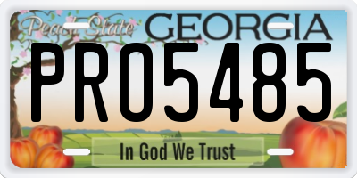 GA license plate PRO5485