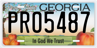 GA license plate PRO5487