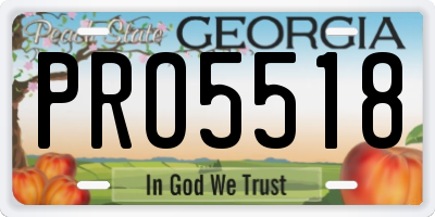 GA license plate PRO5518