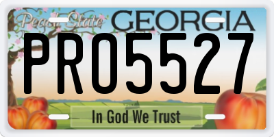 GA license plate PRO5527