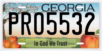 GA license plate PRO5532