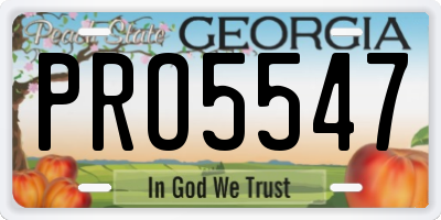 GA license plate PRO5547