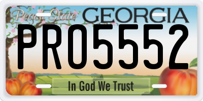 GA license plate PRO5552