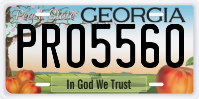 GA license plate PRO5560