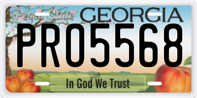GA license plate PRO5568