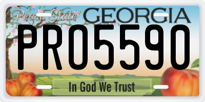 GA license plate PRO5590