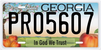 GA license plate PRO5607