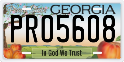 GA license plate PRO5608