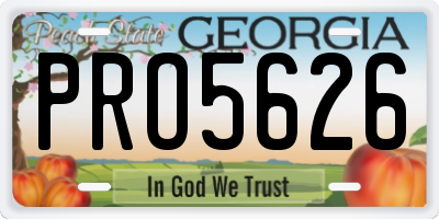GA license plate PRO5626