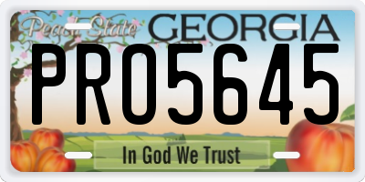 GA license plate PRO5645