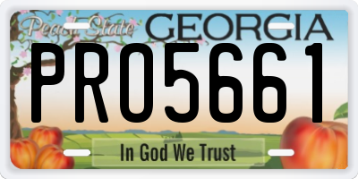 GA license plate PRO5661
