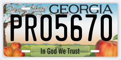 GA license plate PRO5670