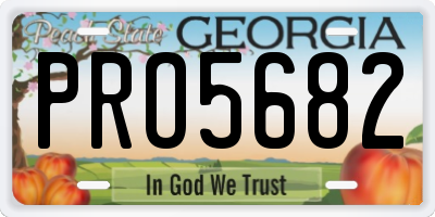 GA license plate PRO5682