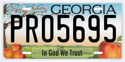 GA license plate PRO5695