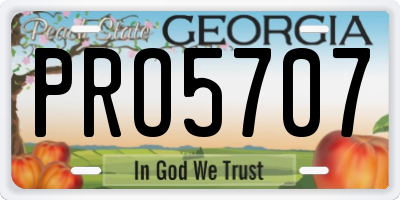 GA license plate PRO5707