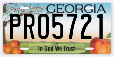 GA license plate PRO5721