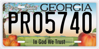GA license plate PRO5740