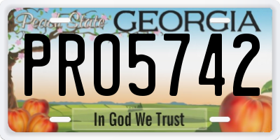 GA license plate PRO5742