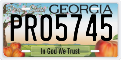 GA license plate PRO5745